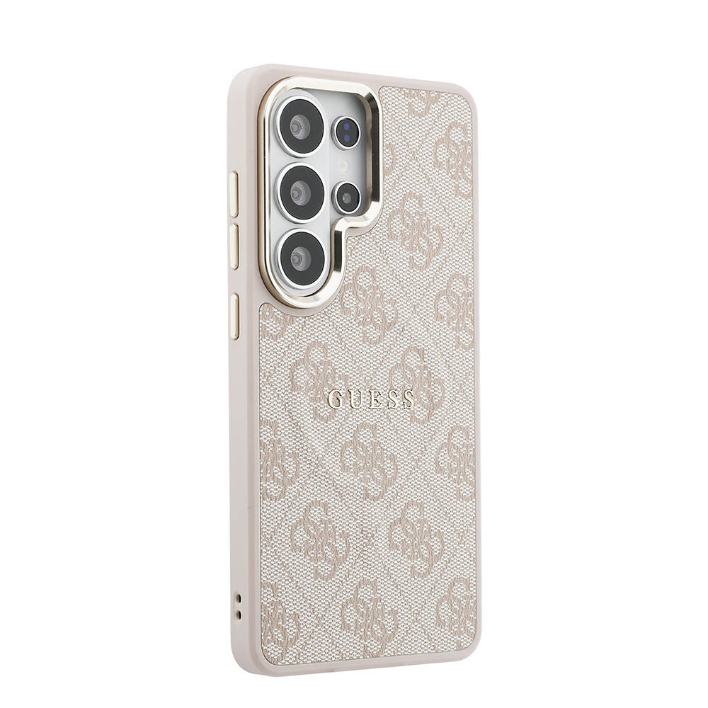 Galaxy S26 Ultra Kılıf Guess Orjinal Lisanslı M-safe Şarj Özellikli Metal Kamera Çerçeveli PU Deri 4G Desenli Yazı Logolu Kapak - 20