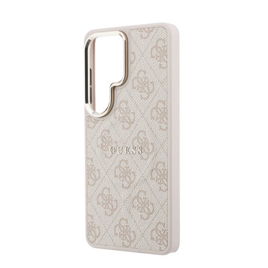 Galaxy S26 Ultra Kılıf Guess Orjinal Lisanslı M-safe Şarj Özellikli Metal Kamera Çerçeveli PU Deri 4G Desenli Yazı Logolu Kapak - 22