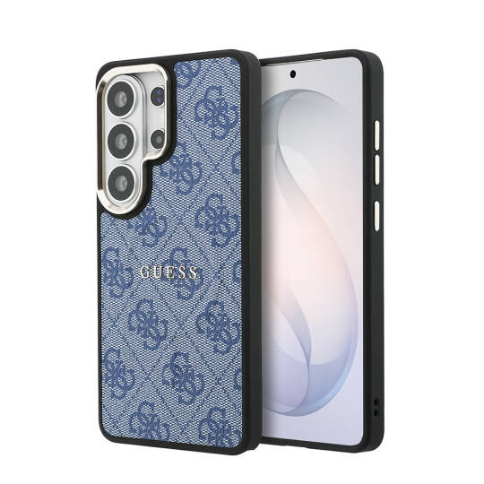 Galaxy S26 Ultra Kılıf Guess Orjinal Lisanslı M-safe Şarj Özellikli Metal Kamera Çerçeveli PU Deri 4G Desenli Yazı Logolu Kapak - 9