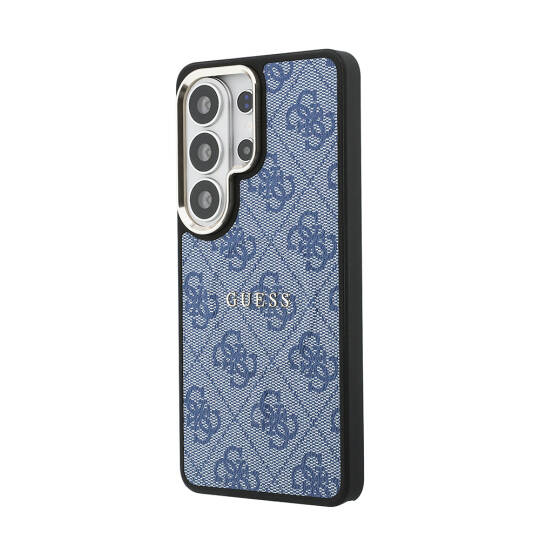 Galaxy S26 Ultra Kılıf Guess Orjinal Lisanslı M-safe Şarj Özellikli Metal Kamera Çerçeveli PU Deri 4G Desenli Yazı Logolu Kapak - 10