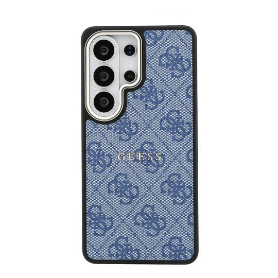 Galaxy S26 Ultra Kılıf Guess Orjinal Lisanslı M-safe Şarj Özellikli Metal Kamera Çerçeveli PU Deri 4G Desenli Yazı Logolu Kapak - 11