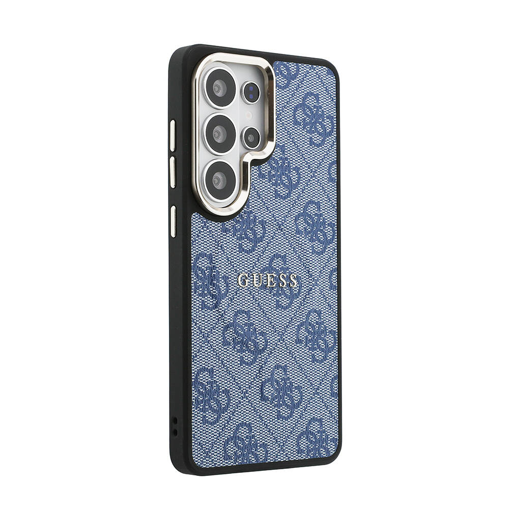 Galaxy S26 Ultra Kılıf Guess Orjinal Lisanslı M-safe Şarj Özellikli Metal Kamera Çerçeveli PU Deri 4G Desenli Yazı Logolu Kapak - 12