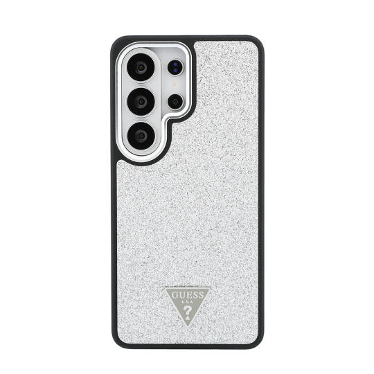 Galaxy S26 Ultra Kılıf Guess Orjinal Lisanslı M-safe Şarj Özellikli Metal Kamera Çerçeveli Üçgen Logolu Glitter Kapak - 11