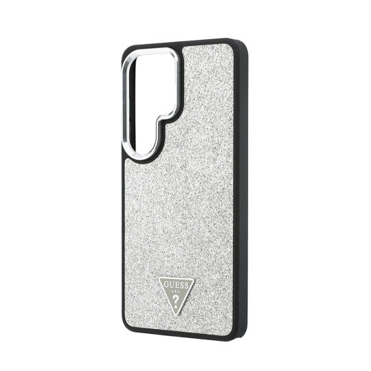 Galaxy S26 Ultra Kılıf Guess Orjinal Lisanslı M-safe Şarj Özellikli Metal Kamera Çerçeveli Üçgen Logolu Glitter Kapak - 14