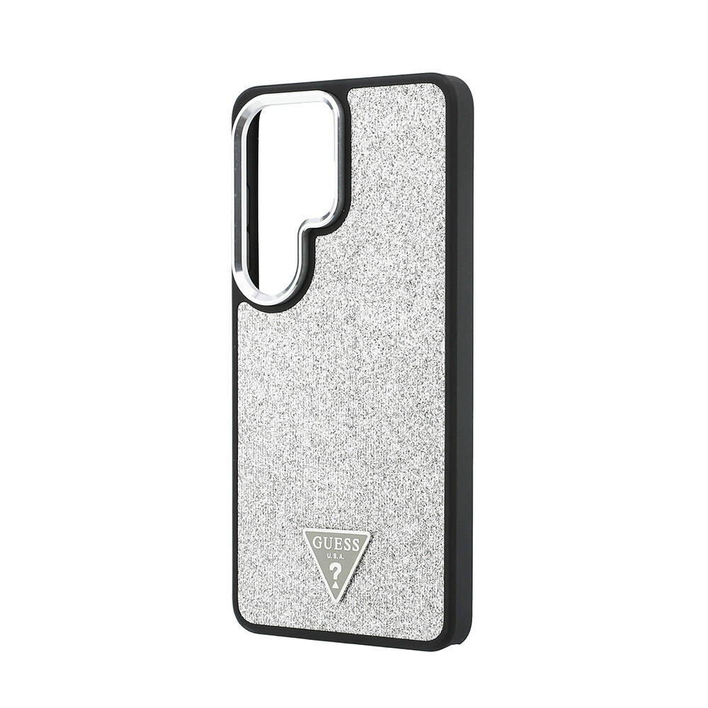 Galaxy S26 Ultra Kılıf Guess Orjinal Lisanslı M-safe Şarj Özellikli Metal Kamera Çerçeveli Üçgen Logolu Glitter Kapak - 14