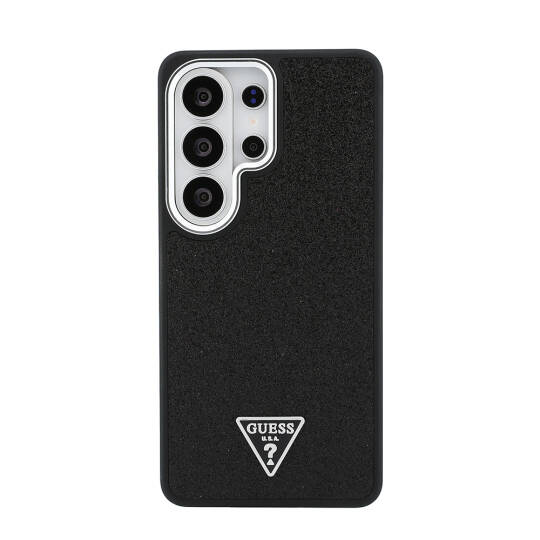Galaxy S26 Ultra Kılıf Guess Orjinal Lisanslı M-safe Şarj Özellikli Metal Kamera Çerçeveli Üçgen Logolu Glitter Kapak - 3
