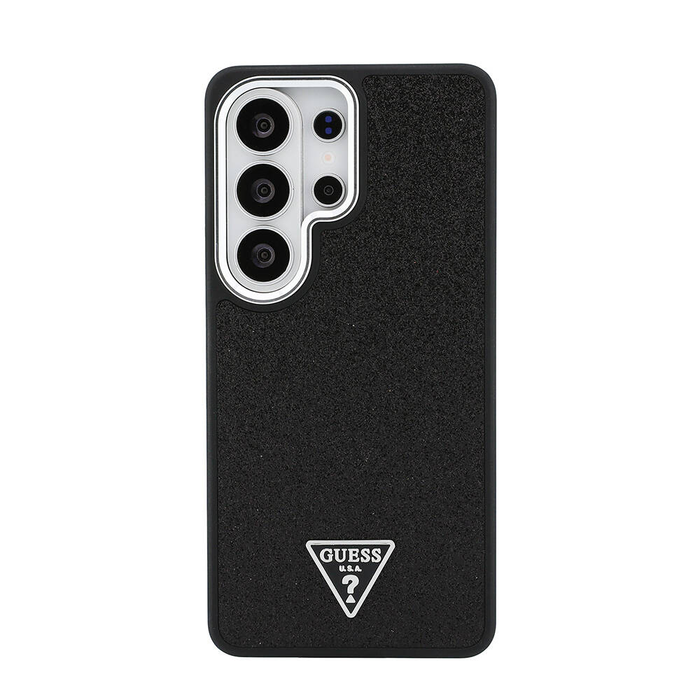 Galaxy S26 Ultra Kılıf Guess Orjinal Lisanslı M-safe Şarj Özellikli Metal Kamera Çerçeveli Üçgen Logolu Glitter Kapak - 3