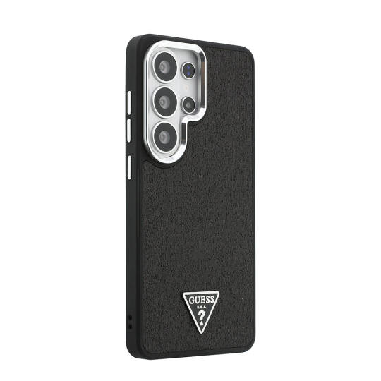 Galaxy S26 Ultra Kılıf Guess Orjinal Lisanslı M-safe Şarj Özellikli Metal Kamera Çerçeveli Üçgen Logolu Glitter Kapak - 4