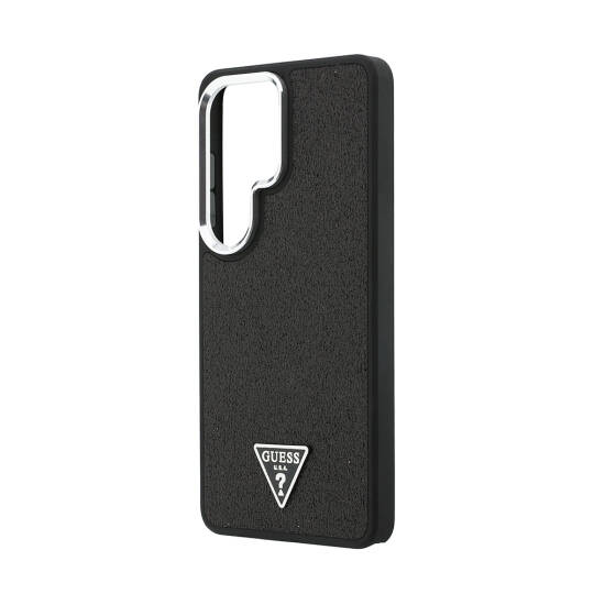 Galaxy S26 Ultra Kılıf Guess Orjinal Lisanslı M-safe Şarj Özellikli Metal Kamera Çerçeveli Üçgen Logolu Glitter Kapak - 6
