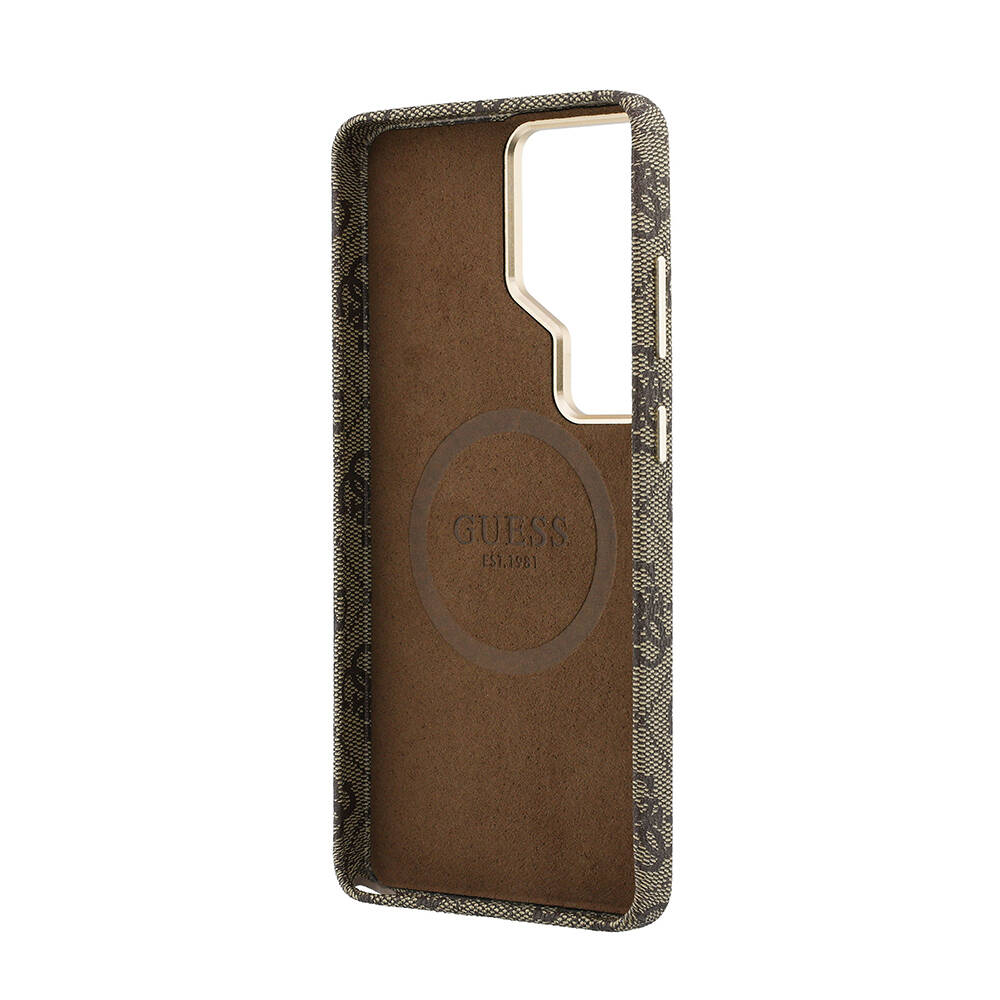Galaxy S26 Ultra Kılıf Guess Orjinal Lisanslı M-safe Şarj Özellikli Script Yazı Logolu 4G Desenli Kapak - 23