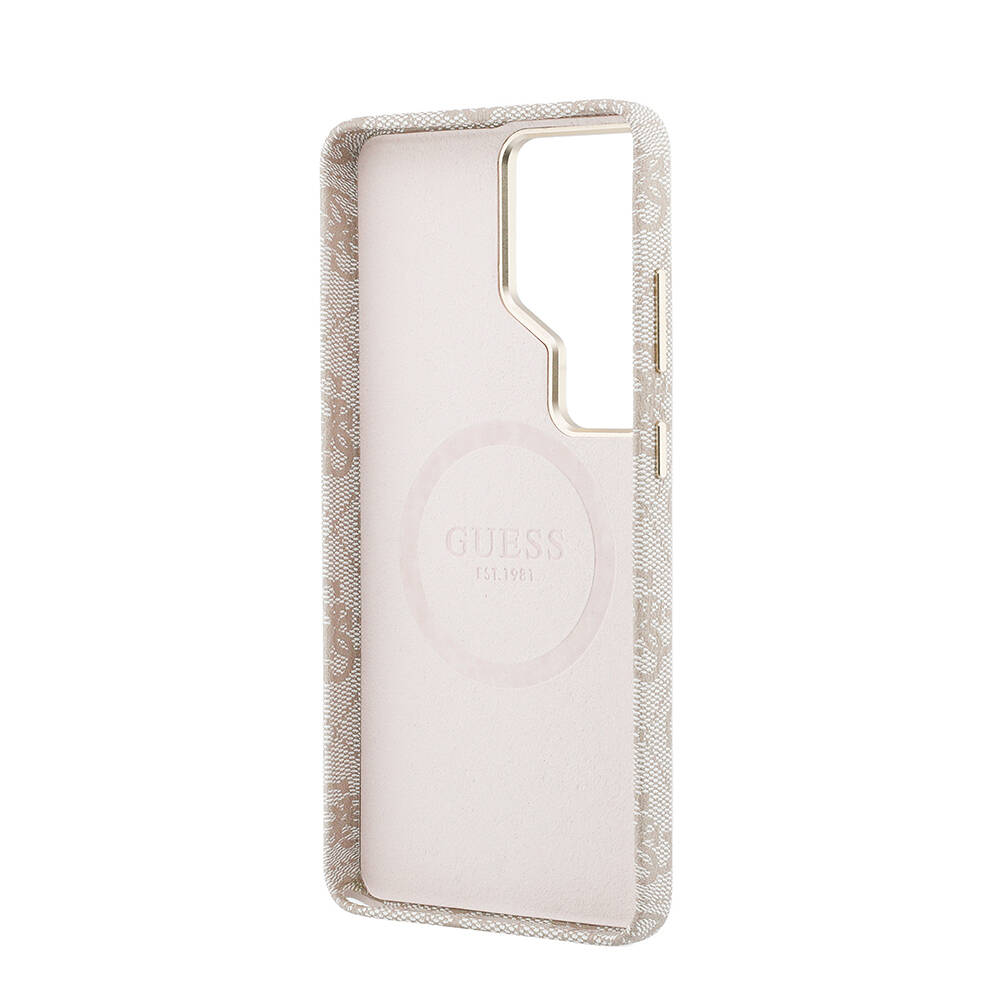 Galaxy S26 Ultra Kılıf Guess Orjinal Lisanslı M-safe Şarj Özellikli Script Yazı Logolu 4G Desenli Kapak - 7