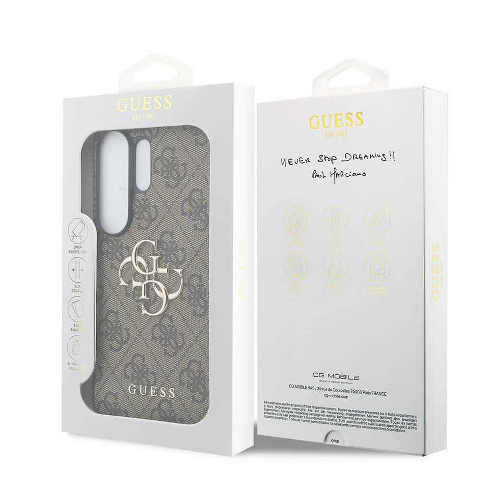 Galaxy S26 Ultra Kılıf Guess Orjinal Lisanslı PU Deri Büyük Metal Logo Dizaynlı Kapak - 24