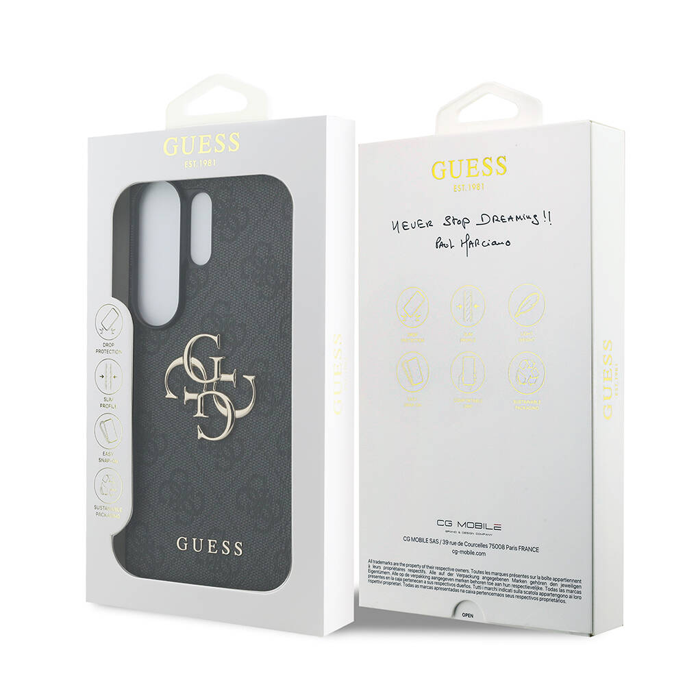 Galaxy S26 Ultra Kılıf Guess Orjinal Lisanslı PU Deri Büyük Metal Logo Dizaynlı Kapak - 16