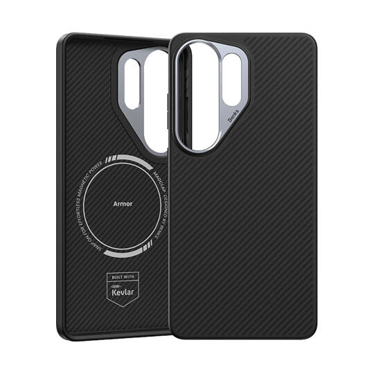 Galaxy S26 Ultra Kılıf Karbon Fiber M-safe Şarj Özellikli Benks Hybrid ArmorPro 600D Kevlar Kapak - 4