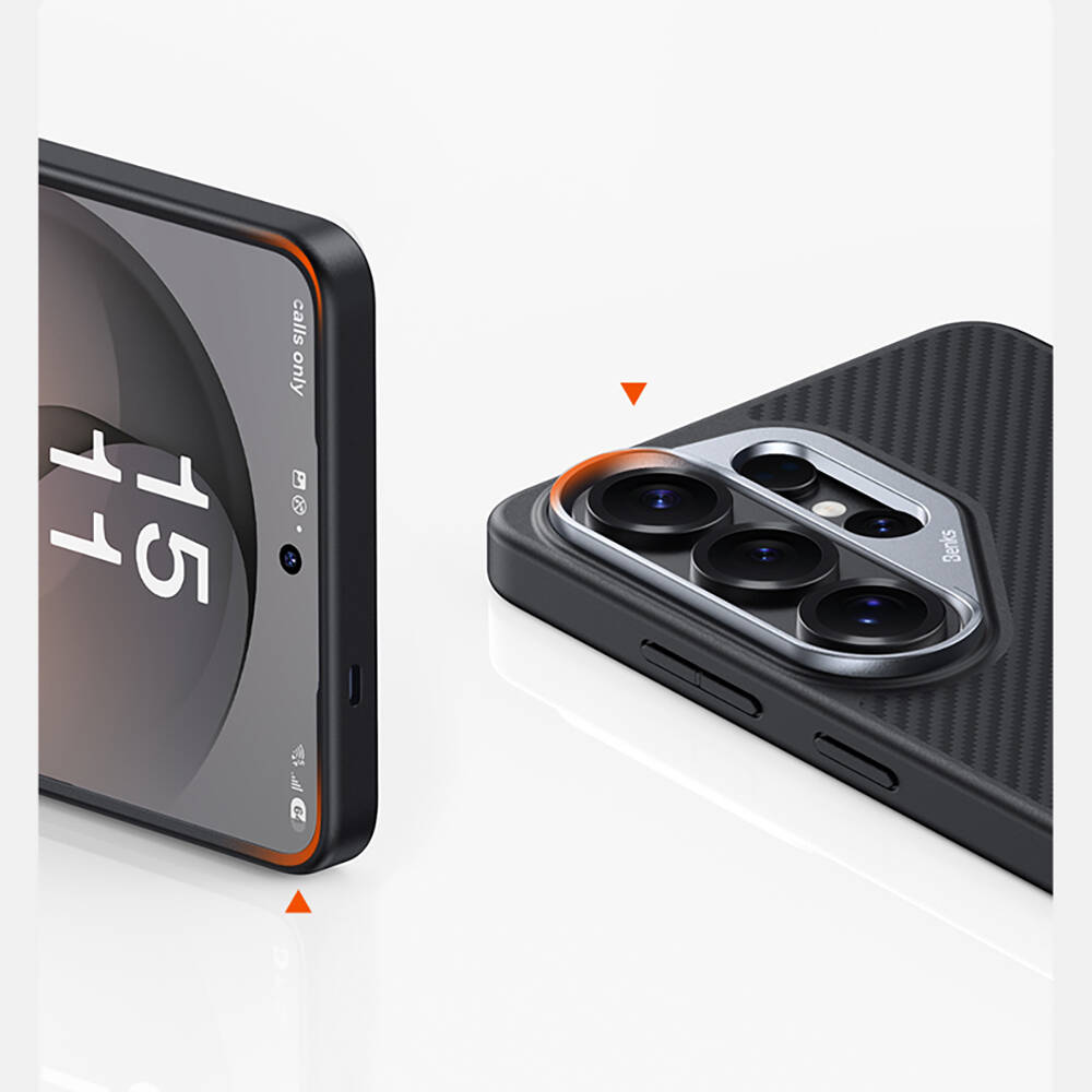 Galaxy S26 Ultra Kılıf Karbon Fiber M-safe Şarj Özellikli Benks Hybrid ArmorPro 600D Kevlar Kapak - 7