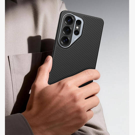 Galaxy S26 Ultra Kılıf Karbon Fiber M-safe Şarj Özellikli Benks Hybrid ArmorPro 600D Kevlar Kapak - 8