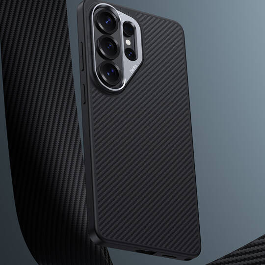 Galaxy S26 Ultra Kılıf Karbon Fiber M-safe Şarj Özellikli Benks Hybrid ArmorPro 600D Kevlar Kapak - 10