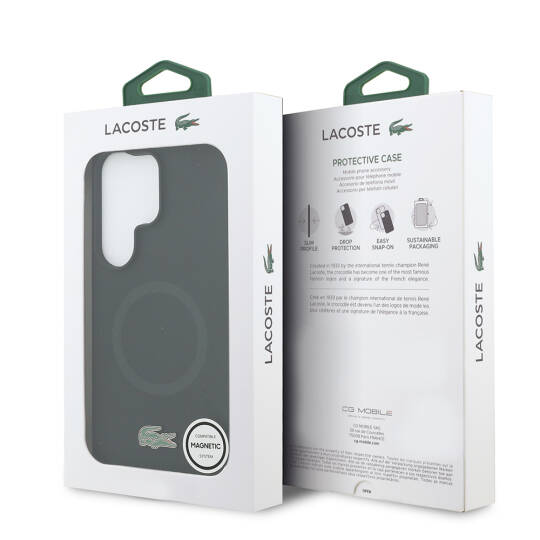 Galaxy S26 Ultra Kılıf Lacoste Orjinal Lisanslı M-safe Şarj Özellikli İkonik Logolu Metal Kamera Çerçeveli Silikon Kapak - 8
