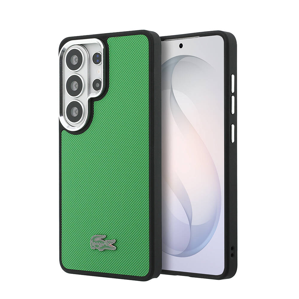Galaxy S26 Ultra Kılıf Lacoste Orjinal Lisanslı PU Pike Desenli Arka Yüzey İkonik Timsah Metal Logolu Kapak - 17