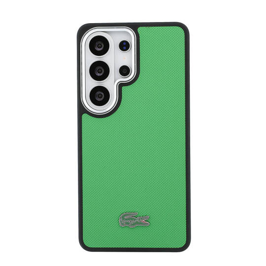 Galaxy S26 Ultra Kılıf Lacoste Orjinal Lisanslı PU Pike Desenli Arka Yüzey İkonik Timsah Metal Logolu Kapak - 19