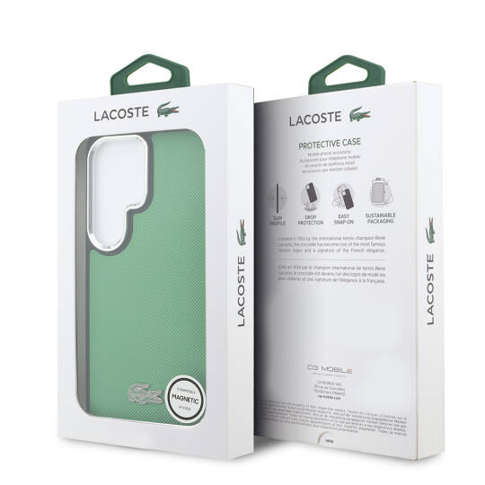 Galaxy S26 Ultra Kılıf Lacoste Orjinal Lisanslı PU Pike Desenli Arka Yüzey İkonik Timsah Metal Logolu Kapak - 24