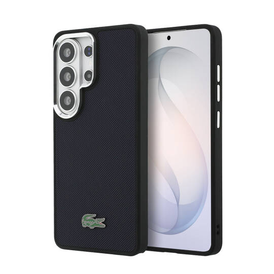 Galaxy S26 Ultra Kılıf Lacoste Orjinal Lisanslı PU Pike Desenli Arka Yüzey İkonik Timsah Metal Logolu Kapak - 9