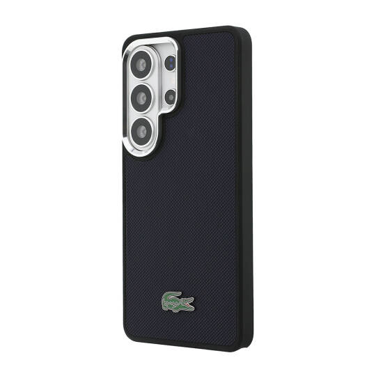 Galaxy S26 Ultra Kılıf Lacoste Orjinal Lisanslı PU Pike Desenli Arka Yüzey İkonik Timsah Metal Logolu Kapak - 10