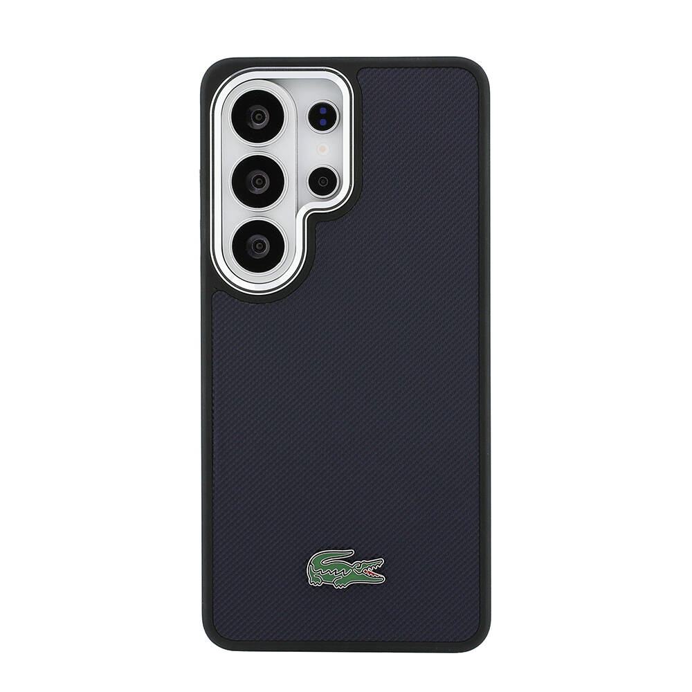 Galaxy S26 Ultra Kılıf Lacoste Orjinal Lisanslı PU Pike Desenli Arka Yüzey İkonik Timsah Metal Logolu Kapak - 11