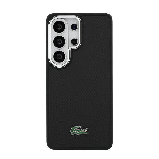 Galaxy S26 Ultra Kılıf Lacoste Orjinal Lisanslı PU Pike Desenli Arka Yüzey İkonik Timsah Metal Logolu Kapak - 3