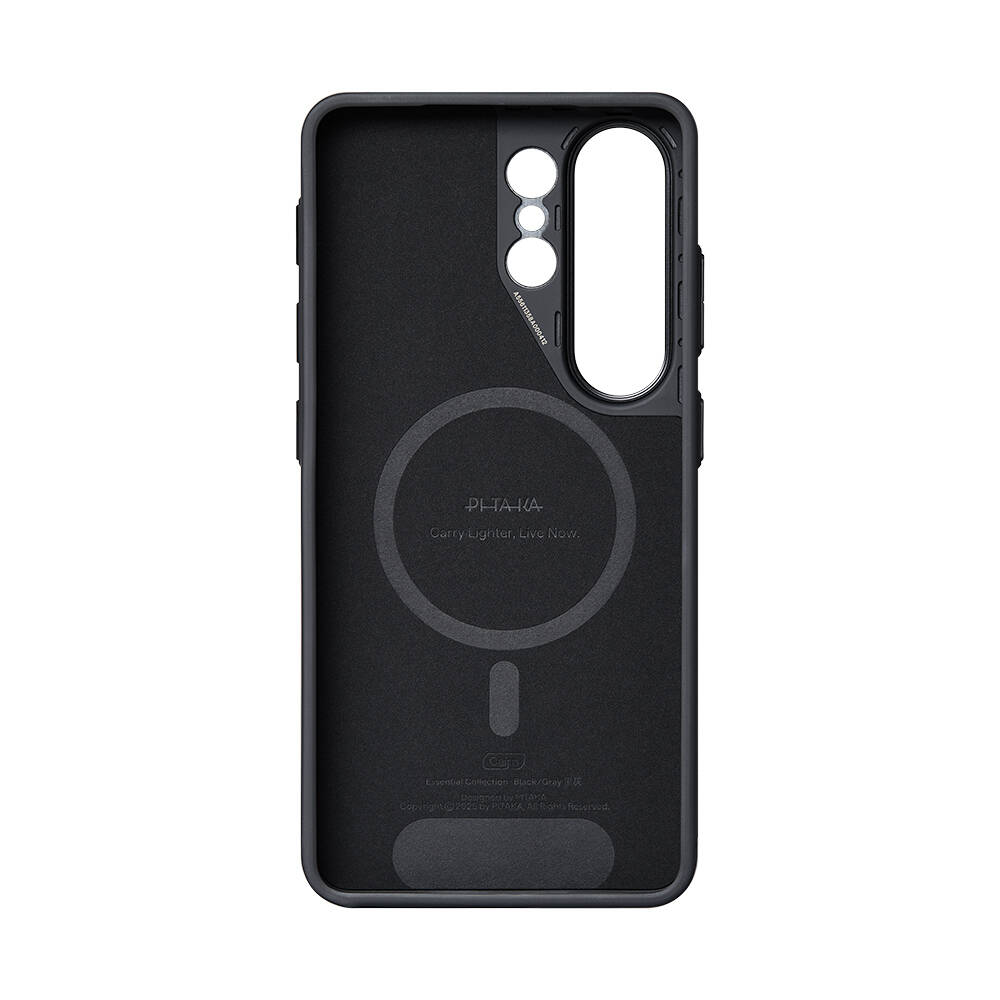 Galaxy S26 Ultra Kılıf M-safe Şarj Özellikli 600D Aramid Karbon Fiber Pitaka Cairn Serisi Black-Grey Twill Kapak - 2