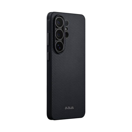 Galaxy S26 Ultra Kılıf M-safe Şarj Özellikli 600D Aramid Karbon Fiber Pitaka Cairn Serisi Black-Grey Twill Kapak - 4