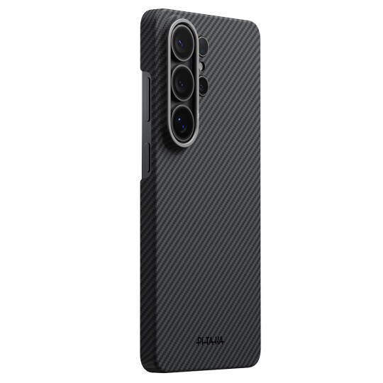 Galaxy S26 Ultra Kılıf M-safe Şarj Özellikli 600D Aramid Karbon Fiber Pitaka Ultra-Slim Classic Serisi Black-Grey Twill Kapak - 2