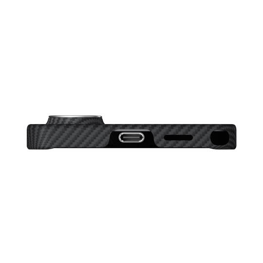 Galaxy S26 Ultra Kılıf M-safe Şarj Özellikli 600D Aramid Karbon Fiber Pitaka Ultra-Slim Classic Serisi Black-Grey Twill Kapak - 3
