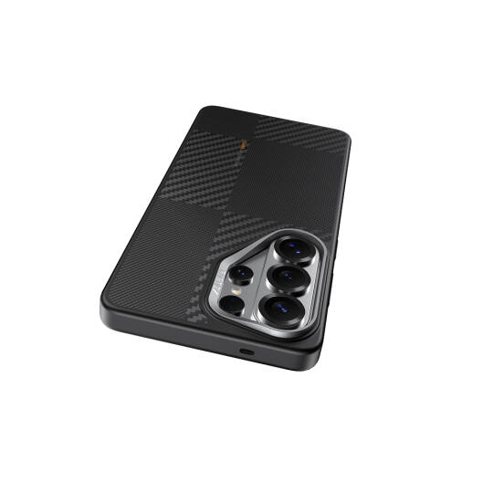 Galaxy S26 Ultra Kılıf M-safe Şarj Özellikli 600D Metal Kamera Çerçeveli Raptic Aramid Dual Serisi Karbon Kapak - 5