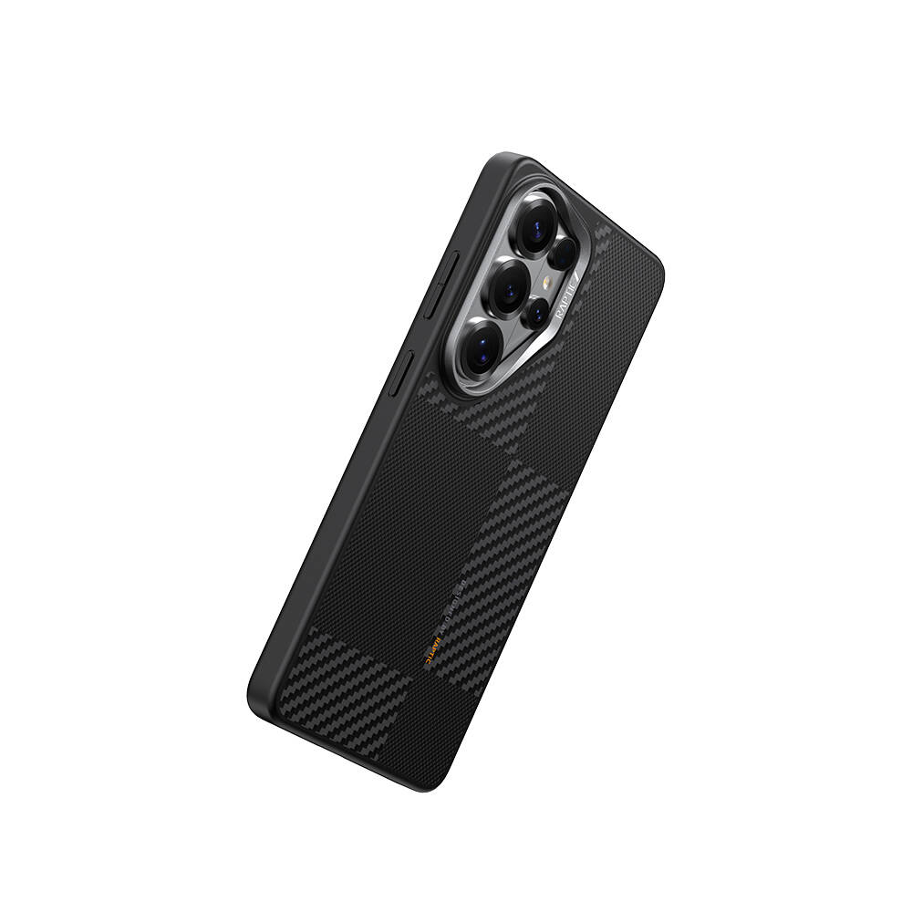Galaxy S26 Ultra Kılıf M-safe Şarj Özellikli 600D Metal Kamera Çerçeveli Raptic Aramid Dual Serisi Karbon Kapak - 8