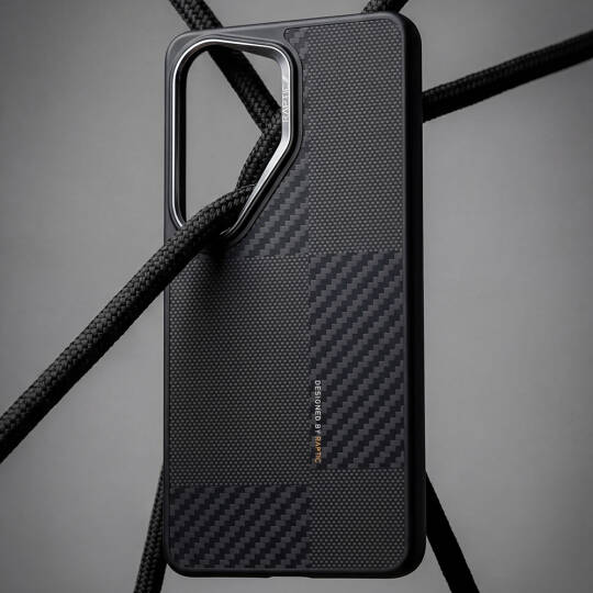 Galaxy S26 Ultra Kılıf M-safe Şarj Özellikli 600D Metal Kamera Çerçeveli Raptic Aramid Dual Serisi Karbon Kapak - 12