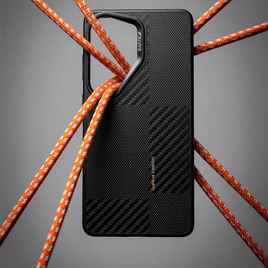 Galaxy S26 Ultra Kılıf M-safe Şarj Özellikli 600D Metal Kamera Çerçeveli Raptic Aramid Dual Serisi Karbon Kapak - 14