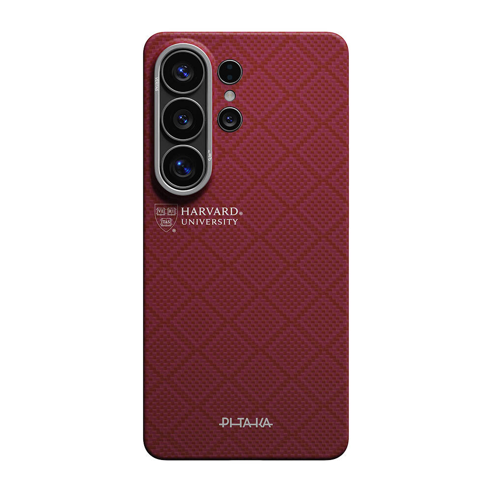 Galaxy S26 Ultra Kılıf M-safe Şarj Özellikli Aramid Karbon Fiber Pitaka Harvard University Serisi Kapak - 1