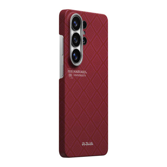 Galaxy S26 Ultra Kılıf M-safe Şarj Özellikli Aramid Karbon Fiber Pitaka Harvard University Serisi Kapak - 2