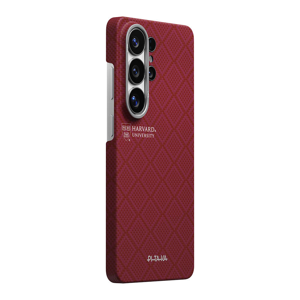 Galaxy S26 Ultra Kılıf M-safe Şarj Özellikli Aramid Karbon Fiber Pitaka Harvard University Serisi Kapak - 2