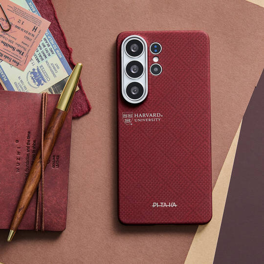 Galaxy S26 Ultra Kılıf M-safe Şarj Özellikli Aramid Karbon Fiber Pitaka Harvard University Serisi Kapak - 9