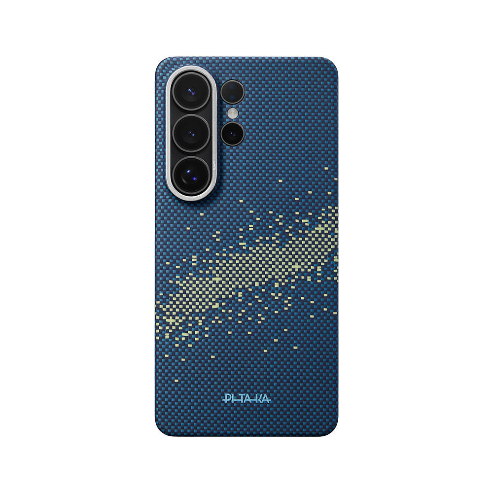 Galaxy S26 Ultra Kılıf M-safe Şarj Özellikli Aramid Karbon Fiber Pitaka Tactile Woven Starpeak Edge Serisi Milky Way Galaxy Kapak - 1