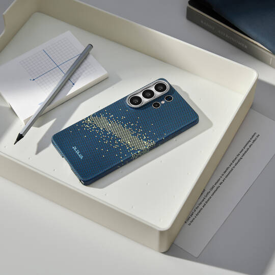 Galaxy S26 Ultra Kılıf M-safe Şarj Özellikli Aramid Karbon Fiber Pitaka Tactile Woven Starpeak Edge Serisi Milky Way Galaxy Kapak - 13