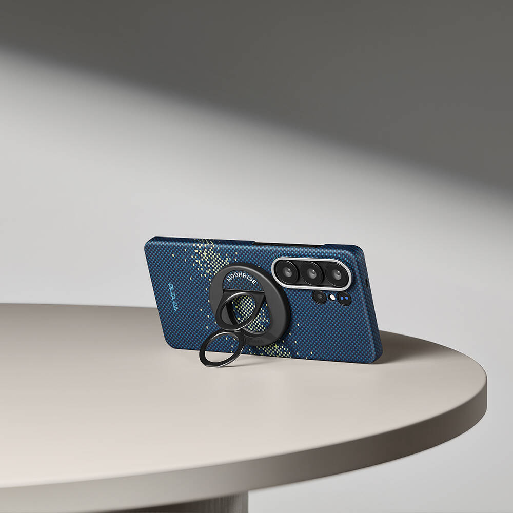Galaxy S26 Ultra Kılıf M-safe Şarj Özellikli Aramid Karbon Fiber Pitaka Tactile Woven Starpeak Edge Serisi Milky Way Galaxy Kapak - 14