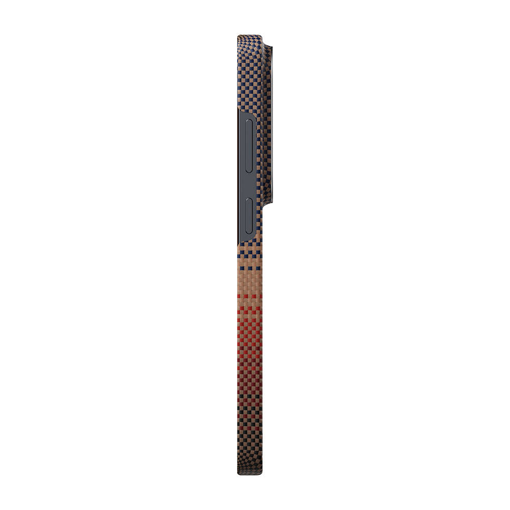 Galaxy S26 Ultra Kılıf M-safe Şarj Özellikli Aramid Karbon Fiber Pitaka Tactile Woven Sunset-Moonrise Serisi Kapak - 5