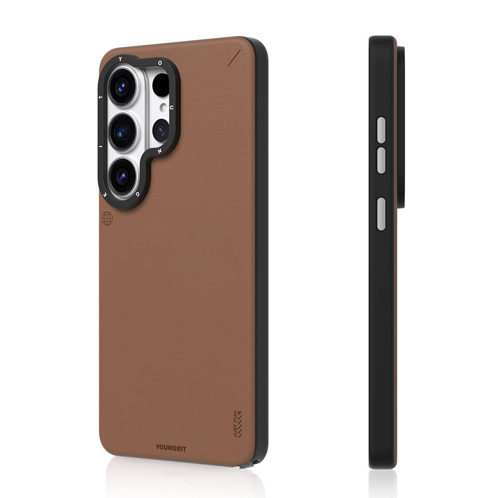 Galaxy S26 Ultra Kılıf M-safe Şarj Özellikli Basit Mat Deri Desenli Youngkit Tech Fashion Serisi Kapak - 3