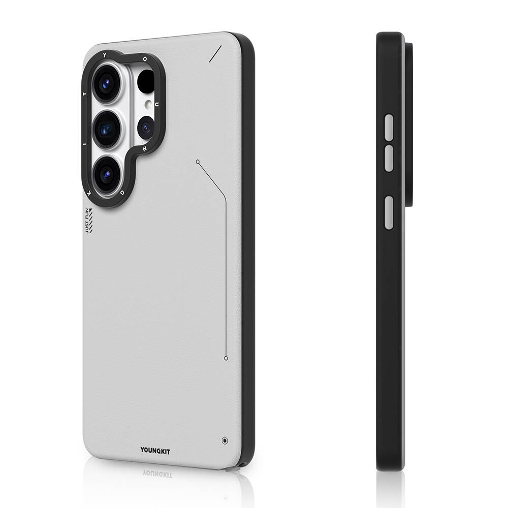 Galaxy S26 Ultra Kılıf M-safe Şarj Özellikli Basit Mat Deri Desenli Youngkit Tech Fashion Serisi Kapak - 4