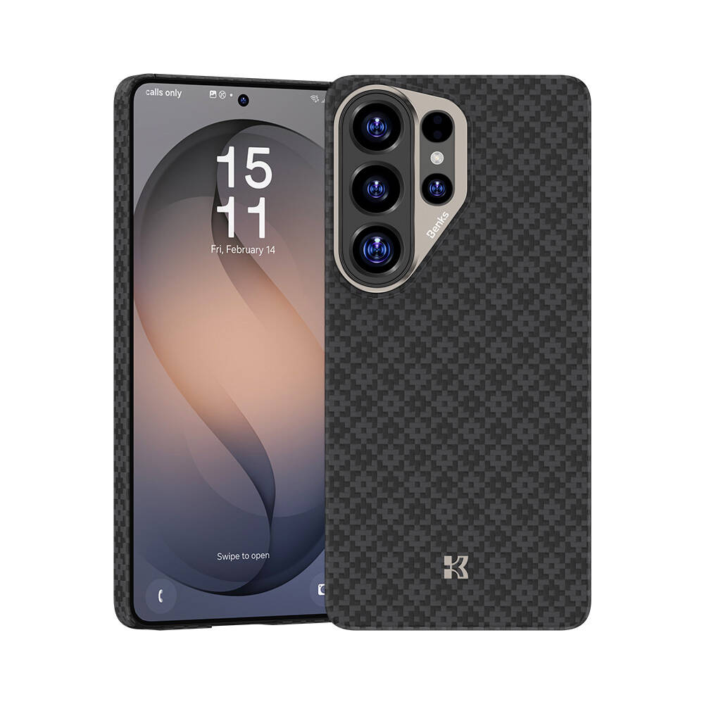 Galaxy S26 Ultra Kılıf M-Safe Şarj Özellikli Benks ArmorAir ArmorGrid Serisi Kevlar Karbon Kapak - 30