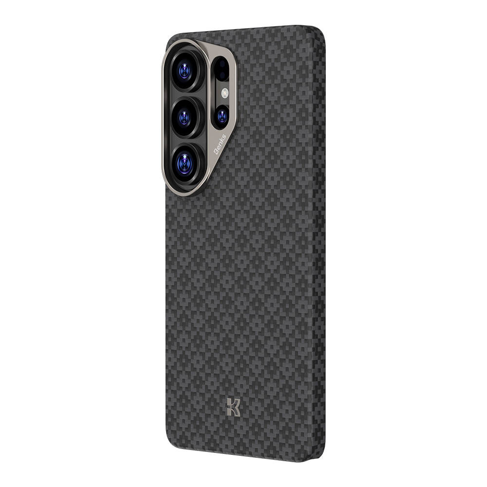 Galaxy S26 Ultra Kılıf M-Safe Şarj Özellikli Benks ArmorAir ArmorGrid Serisi Kevlar Karbon Kapak - 31