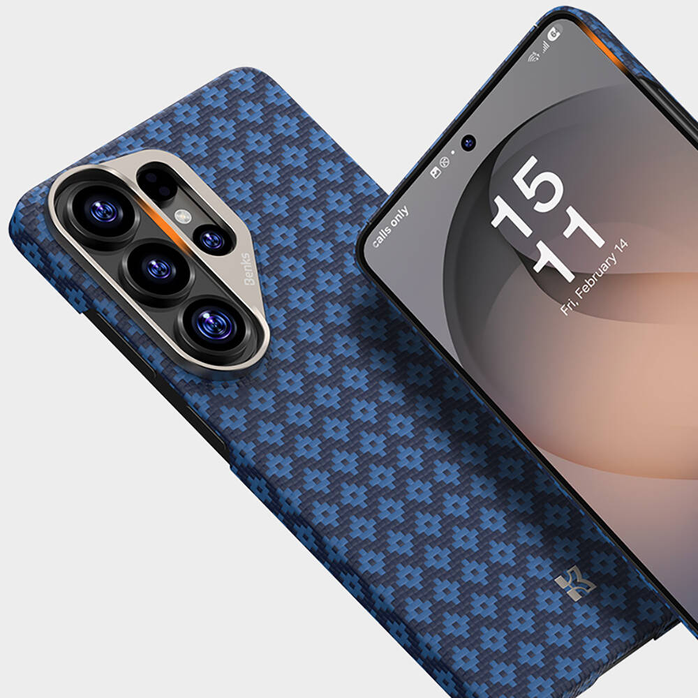 Galaxy S26 Ultra Kılıf M-Safe Şarj Özellikli Benks ArmorAir ArmorGrid Serisi Kevlar Karbon Kapak - 25
